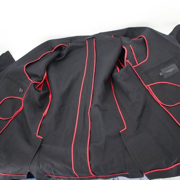 Studiosuits Sport Coat Men 42R Unstructured Linen Peak lapel Patch pockets black - Picture 13 of 13